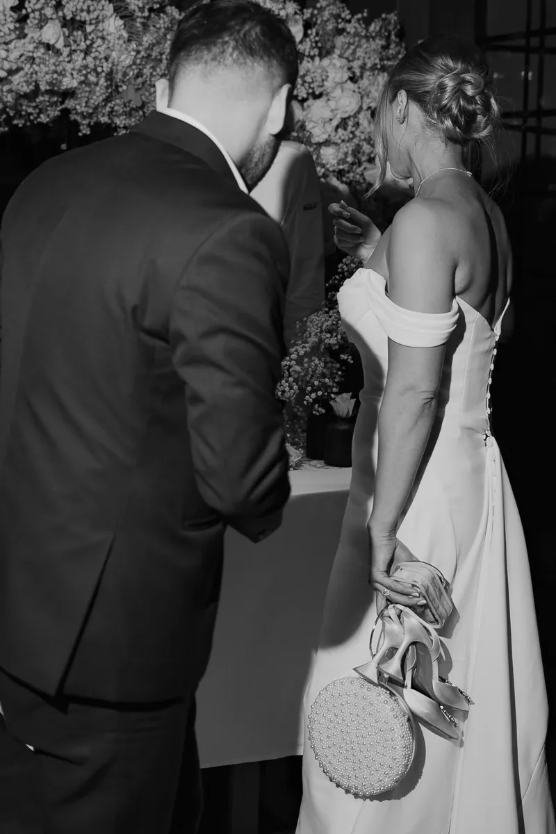 Groom kissing the bride