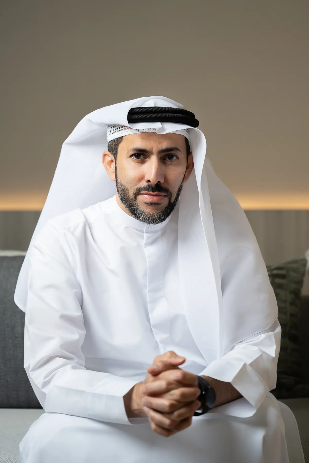 Emirati executive portrait in warm light